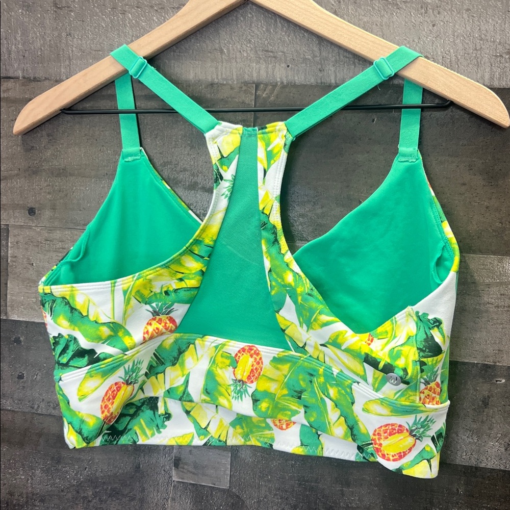 WILDFOX Activewear SWEAT Palms & Piña Tropical Print Sports Bra - Picture 4 of 7